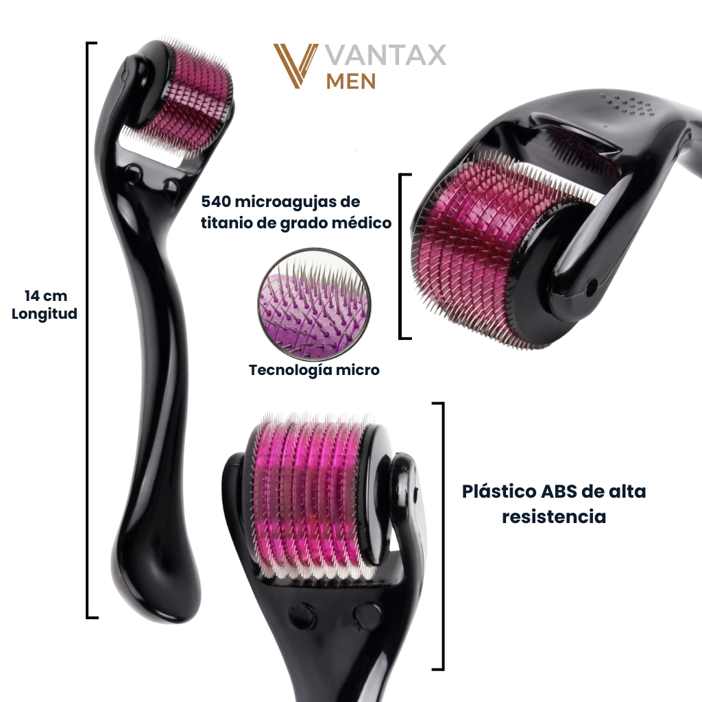 Derma Roller 0.5mm — 540 Microagujas | Potencia el Minoxidil