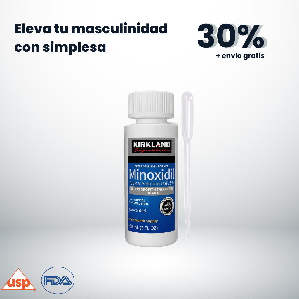 Minoxidil 5% Kirkland — 60ml + Gotero | Tratamiento Capilar