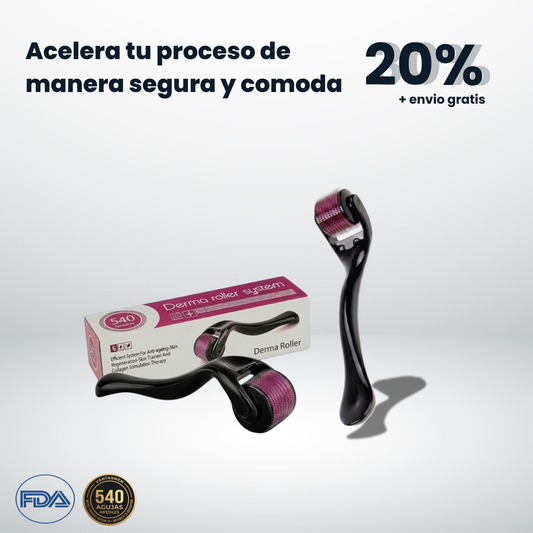 Derma Roller 0.5mm — 540 Microagujas | Potencia el Minoxidil